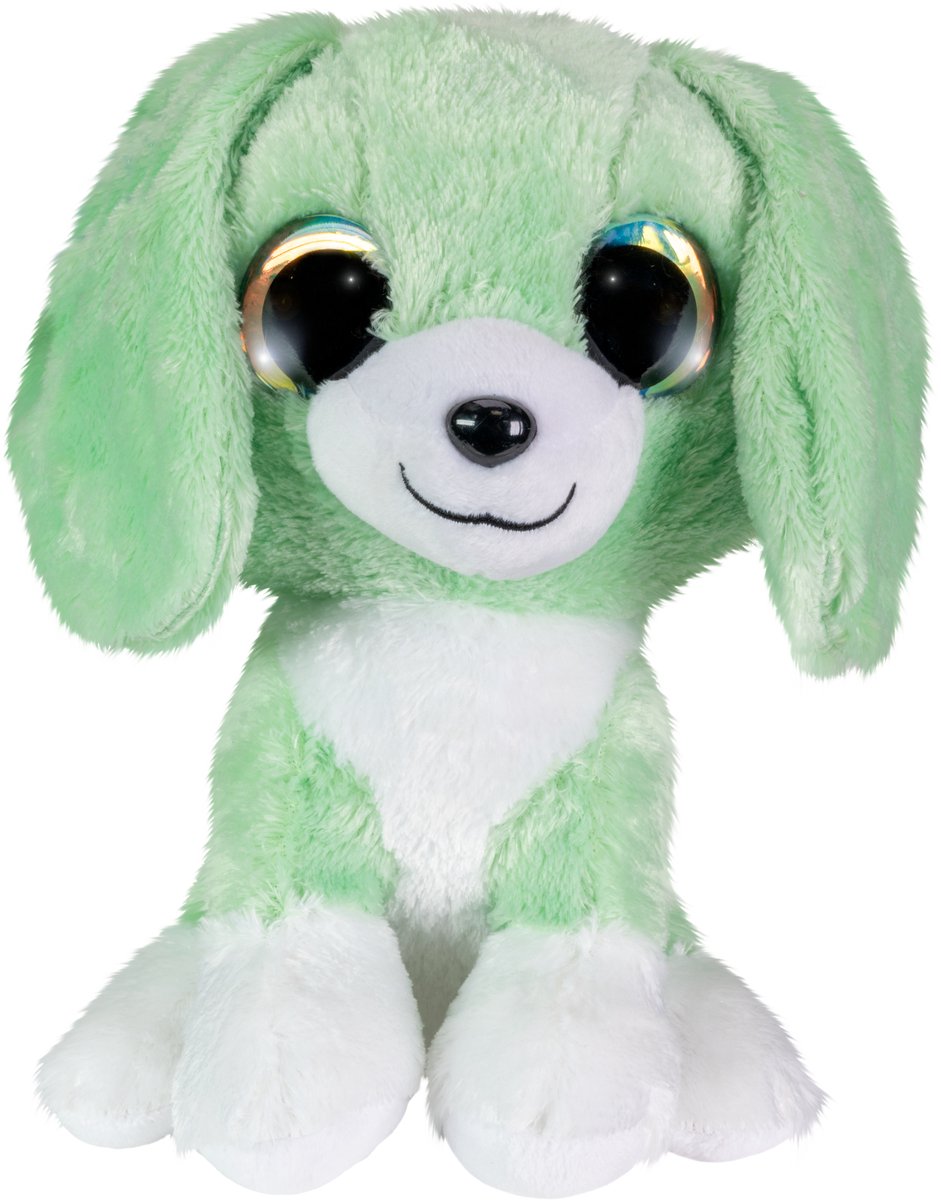 Lumo stars tactic - pluche - knuffelhond tommy - 24 cm - zacht pluche - grote ogen - fins design - fantasiespel - inclusief app met spelletjes