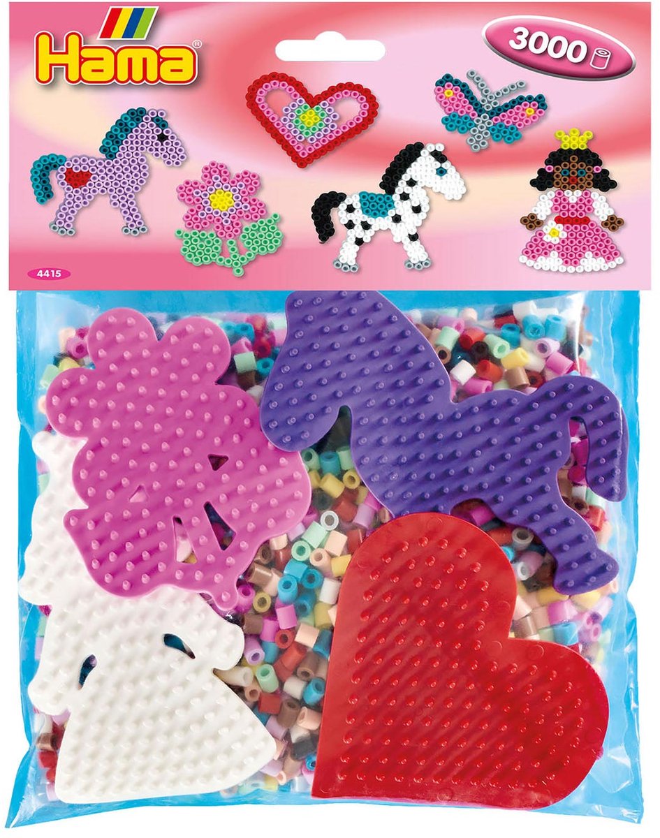 Hama - Hama strijkkralen paarden en prinses met 4 grondplaten 3000 stuks