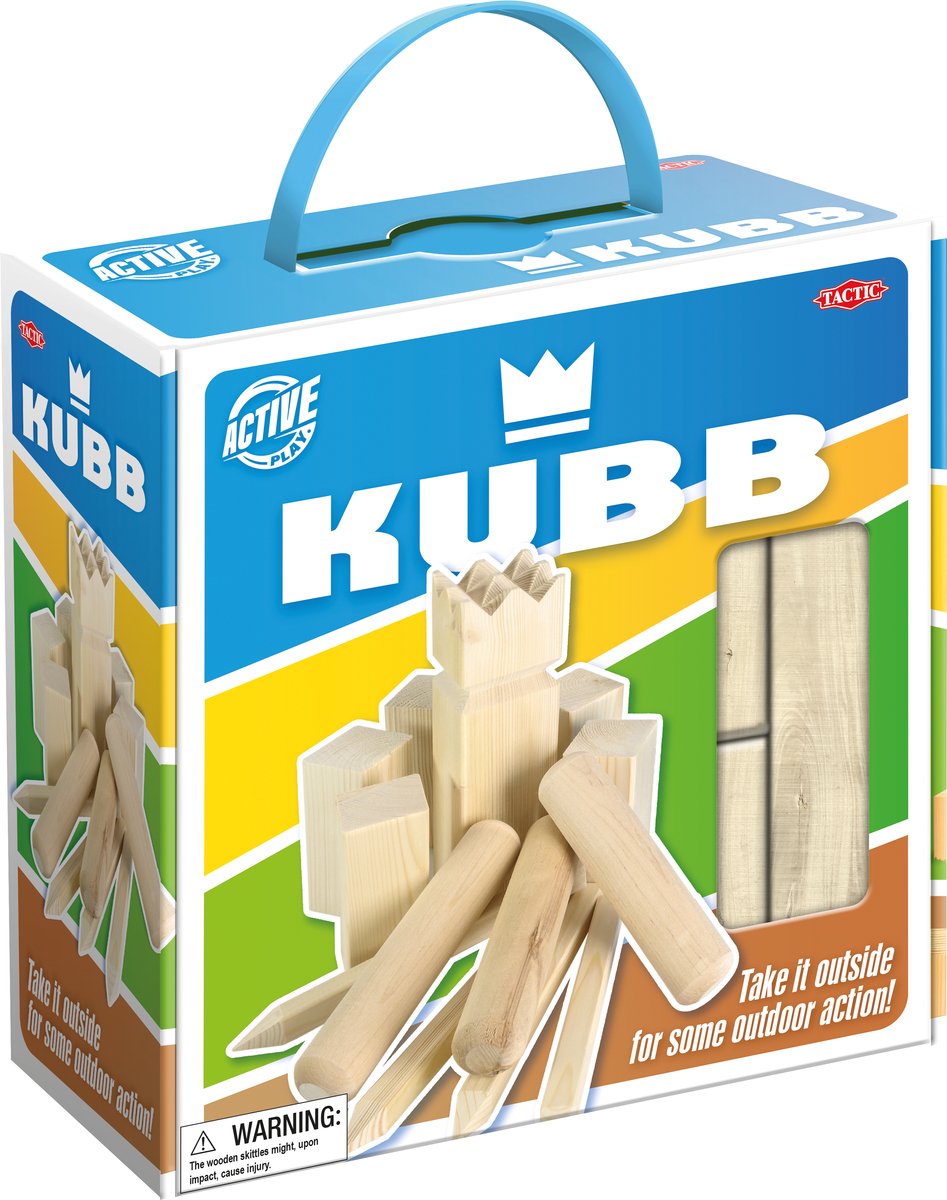 Tactic kubb – vang- en werpspel – origineel zweeds werpspel in handige draagbare doos – duurzaam grenenhout