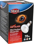 Trixie uvb lamp 70 watt - reptielen lamp e27 fitting - 8x10.8 cm, uvb uva warmtestraling