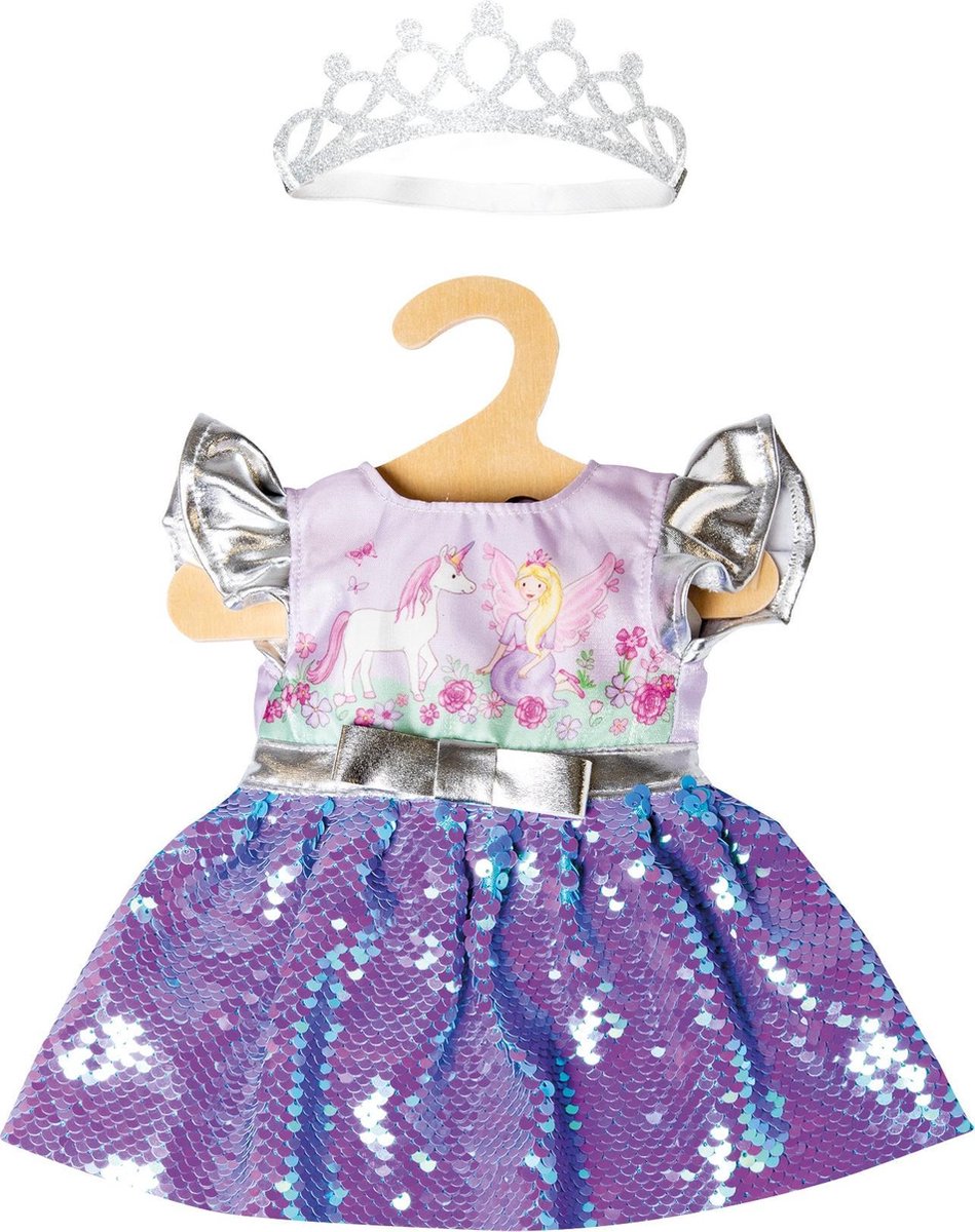 Heless - Heless Poppenjurk fee en eenhoorn met sequins en kroon 35-45 cm