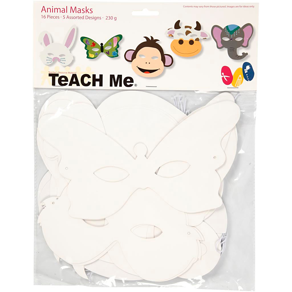 Creativ Company - Creativ Company Https://www.cchobby.nl/dierenmaskers-h-13-24-cm-b-20-28-cm-230-gr-wit-16-stuk-1-doos