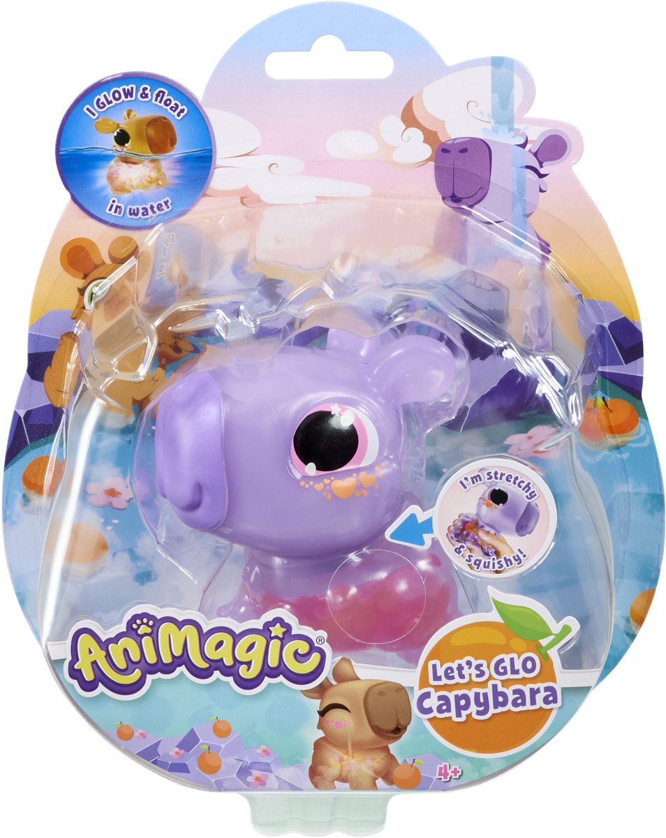 Goliath - Goliath Animagic let's glo capybara purple - speelfiguur - lichtgevende capybara