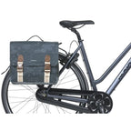 Basil - Dubbele fietstas bohème mik 35 liter - indigo blauw