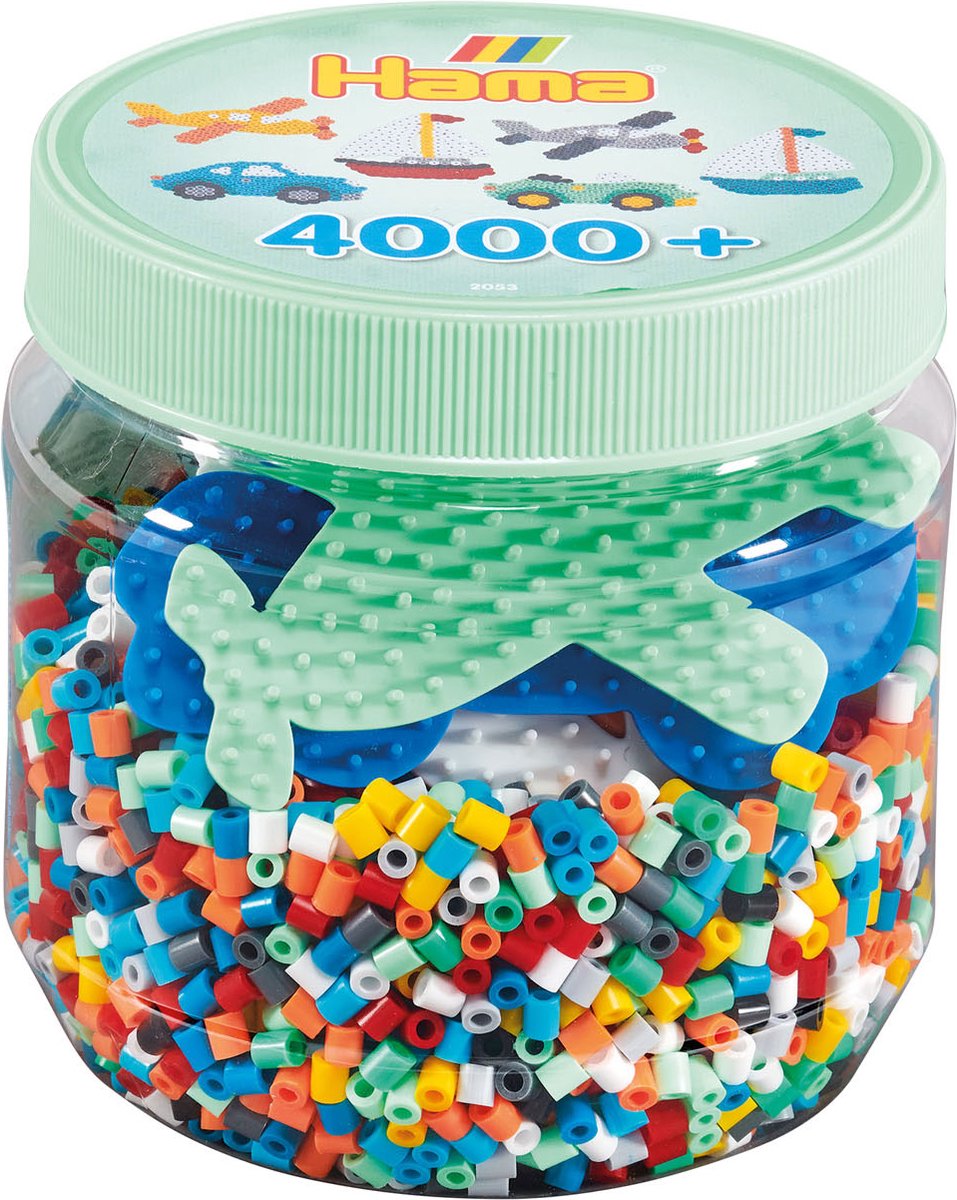Hama midi strijkkralenset in pot, 4000st.
