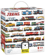 Banana Panda - Banana Panda puzzel trein speelgoed - mix and match treinen 54 stukjes.