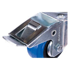 Tarsus zwenkwiel + rem 80 mm. blauw