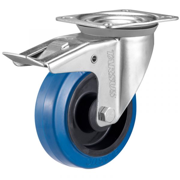 Tarsus zwenkwiel + rem 200 mm. blauw