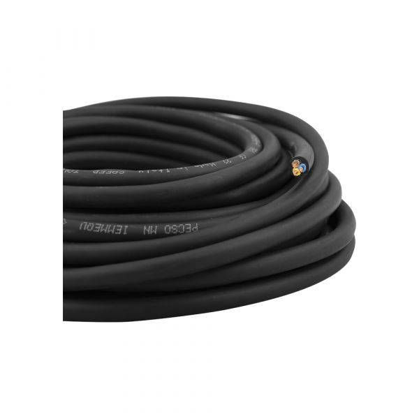Q-link huishoudkabel 3x1.0 zwart 10 meters