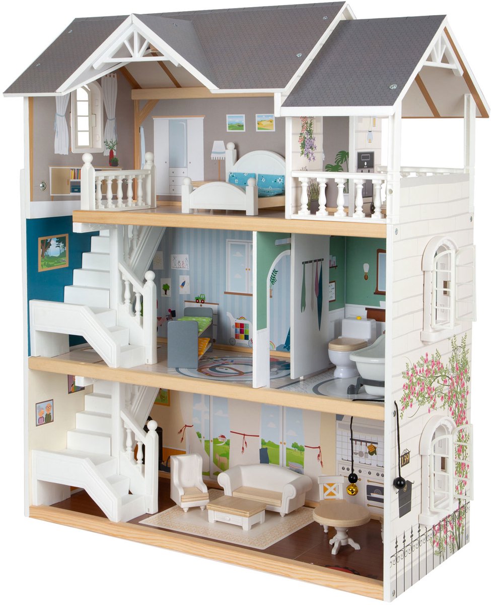 Small Foot - houten urban villa poppenhuis met accessoires 13dlg.