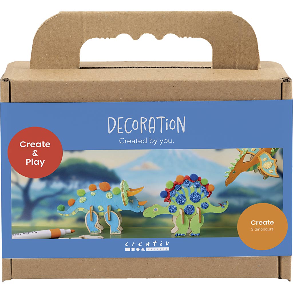 Creativ Company - Creativ Company Https://www.cchobby.nl/mini-hobbyset-decoratie-dinosaurus-blauw-groen-oranje-rood-1-doos