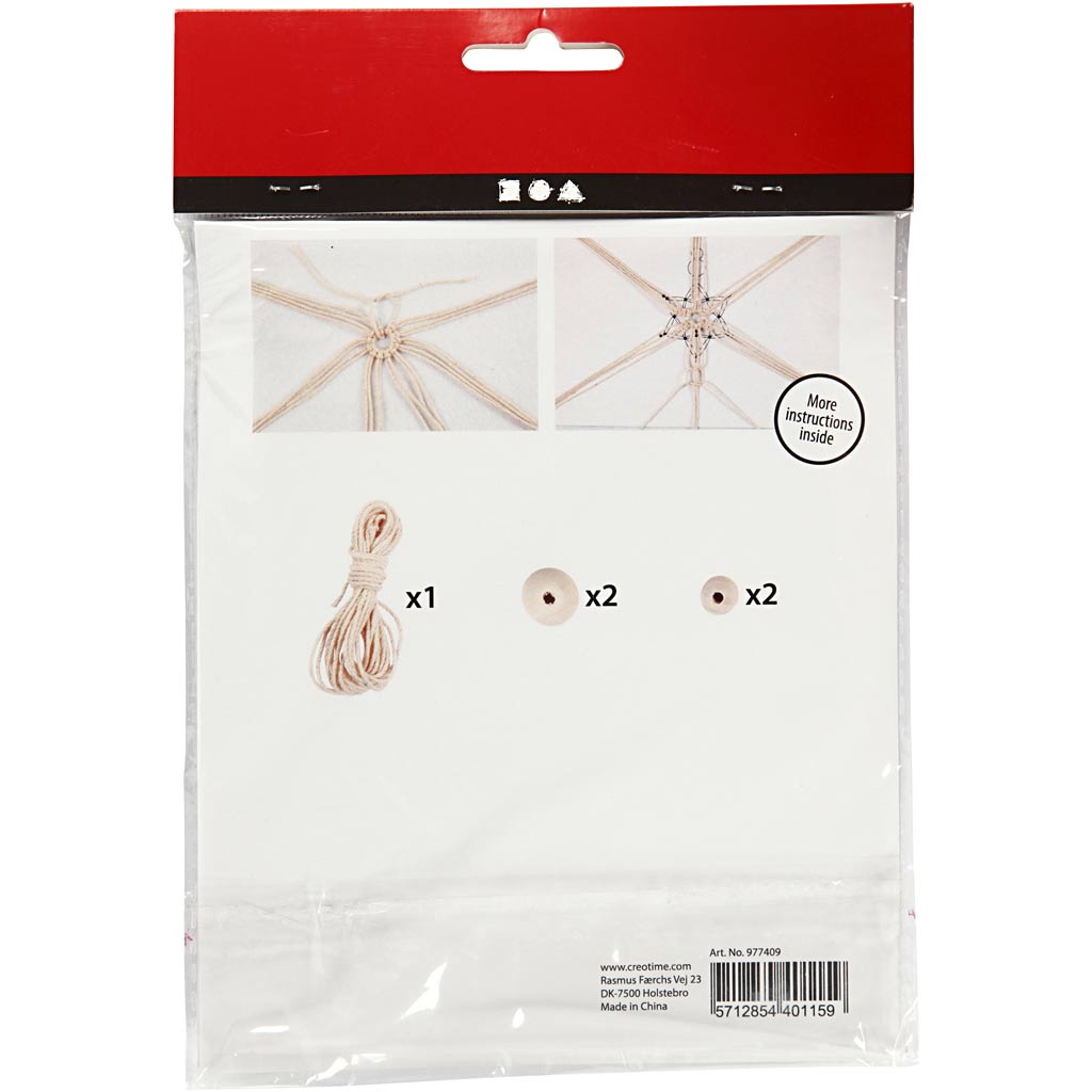 Creativ Company - Creativ Company Https://www.cchobby.nl/creative-mini-kit-macrame-sneeuwvlok-h-10-cm-1-doos