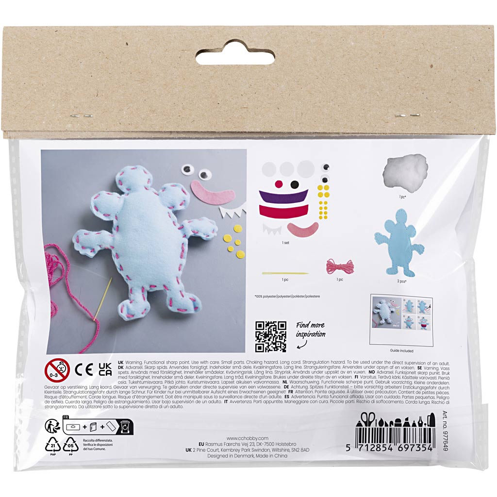 Creativ Company - Creativ Company Https://www.cchobby.nl/mini-hobbyset-naaien-viltmonster-diverse-kleuren-1-doos