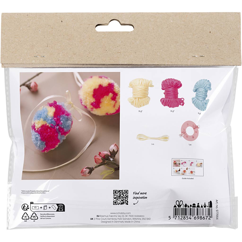 Creativ Company - Creativ Company Https://www.cchobby.nl/mini-hobbyset-pompom-eieren-kleurrijk-1-doos