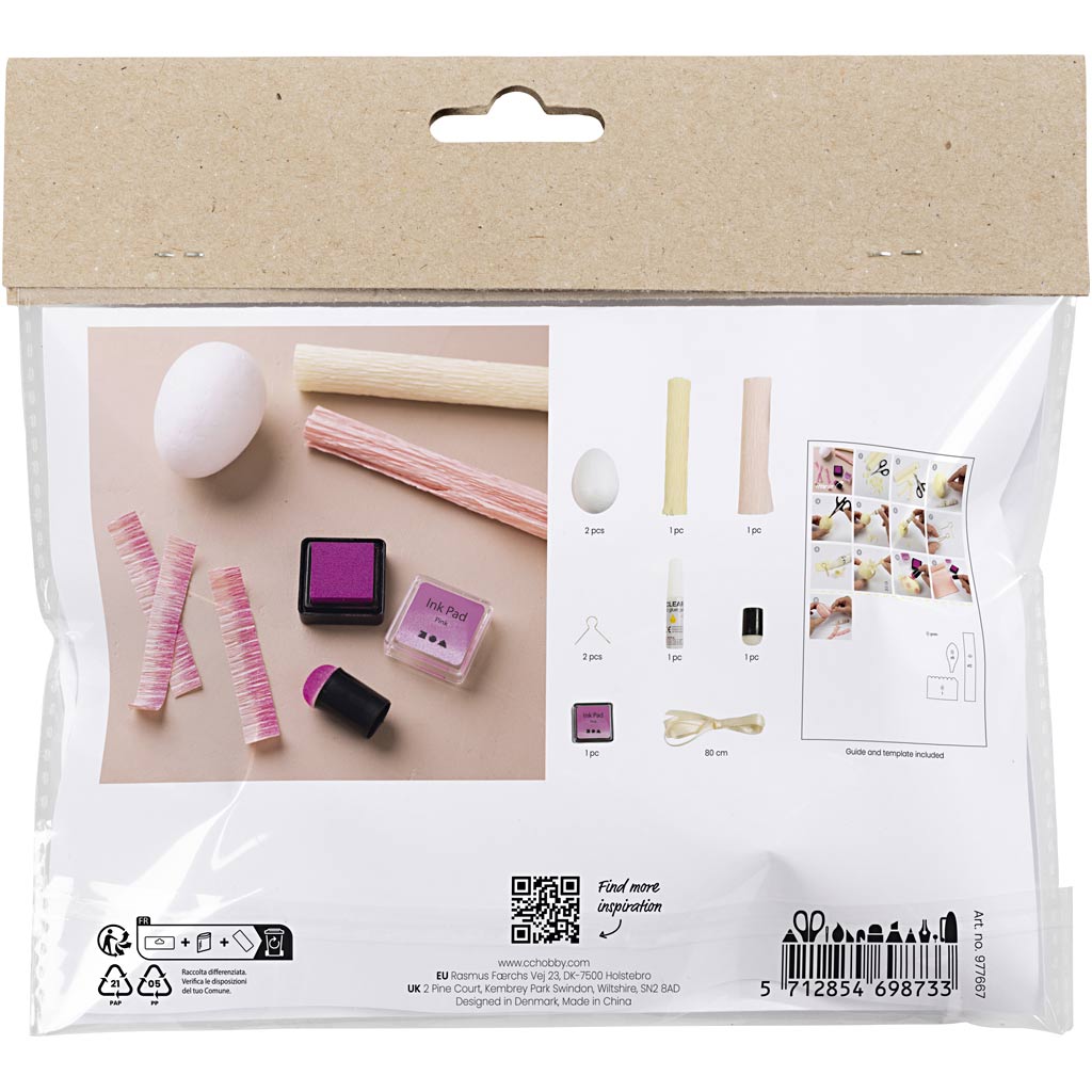 Creativ company http: www.cchobby.nl mini-hobbyset-crepepapier-eieren-lichtroze-lichtgeel-1-doos
