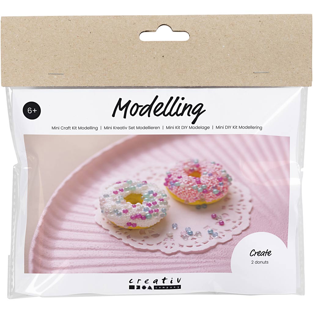 Creativ Company - Creativ Company Https://www.cchobby.nl/mini-hobbyset-boetseren-donuts-roze-turquoise-wit-geel-1-doos