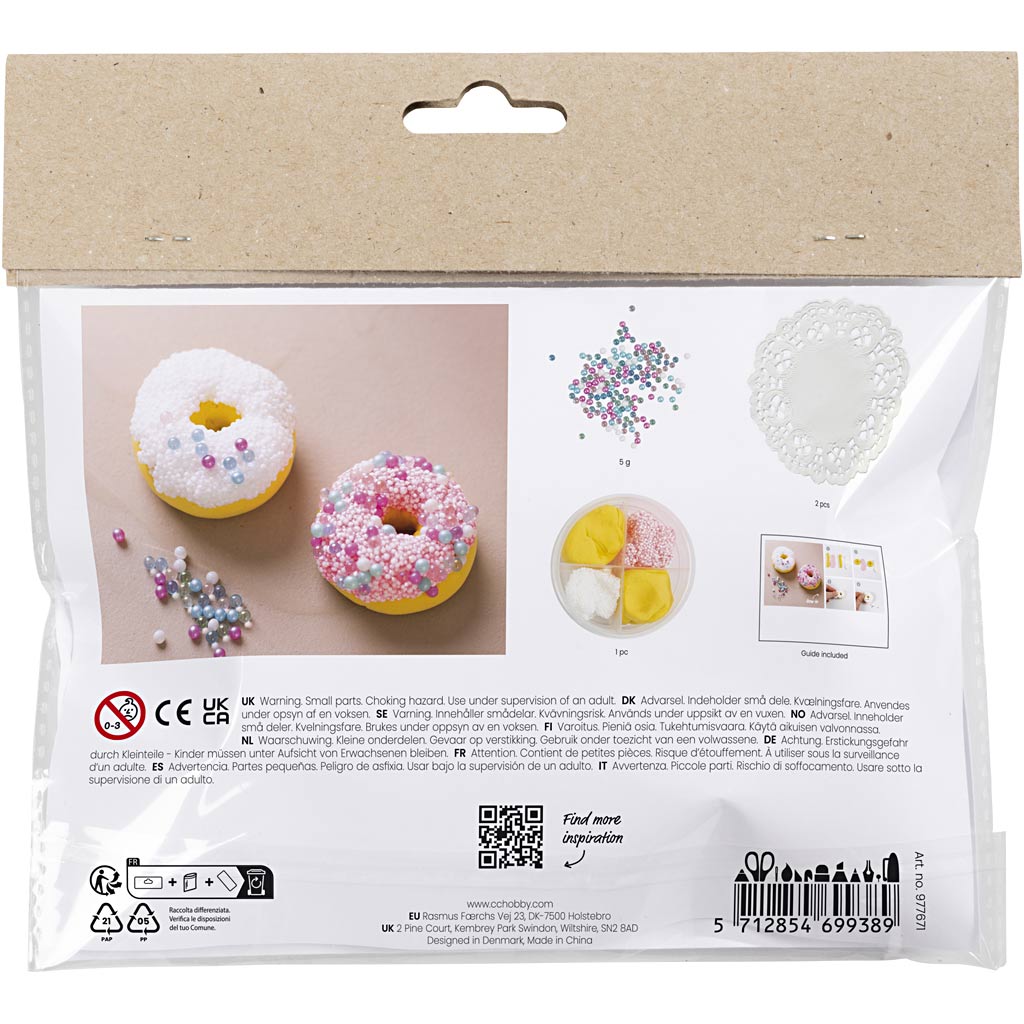 Creativ Company - Creativ Company Https://www.cchobby.nl/mini-hobbyset-boetseren-donuts-roze-turquoise-wit-geel-1-doos
