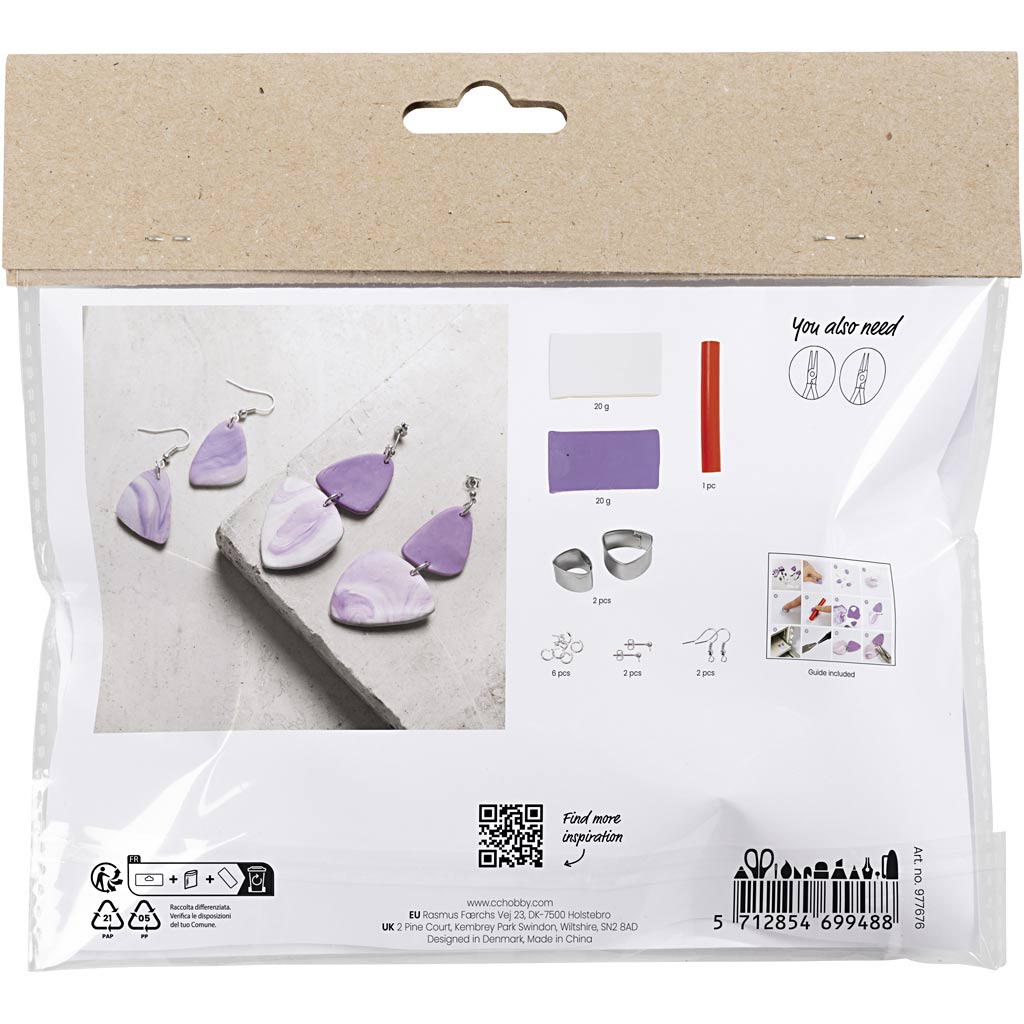 Creative Company - Creative Company Https://www.cchobby.nl/mini-hobbyset-sieraden-gemarmerde-oorringen-lichtpaars-1-doos