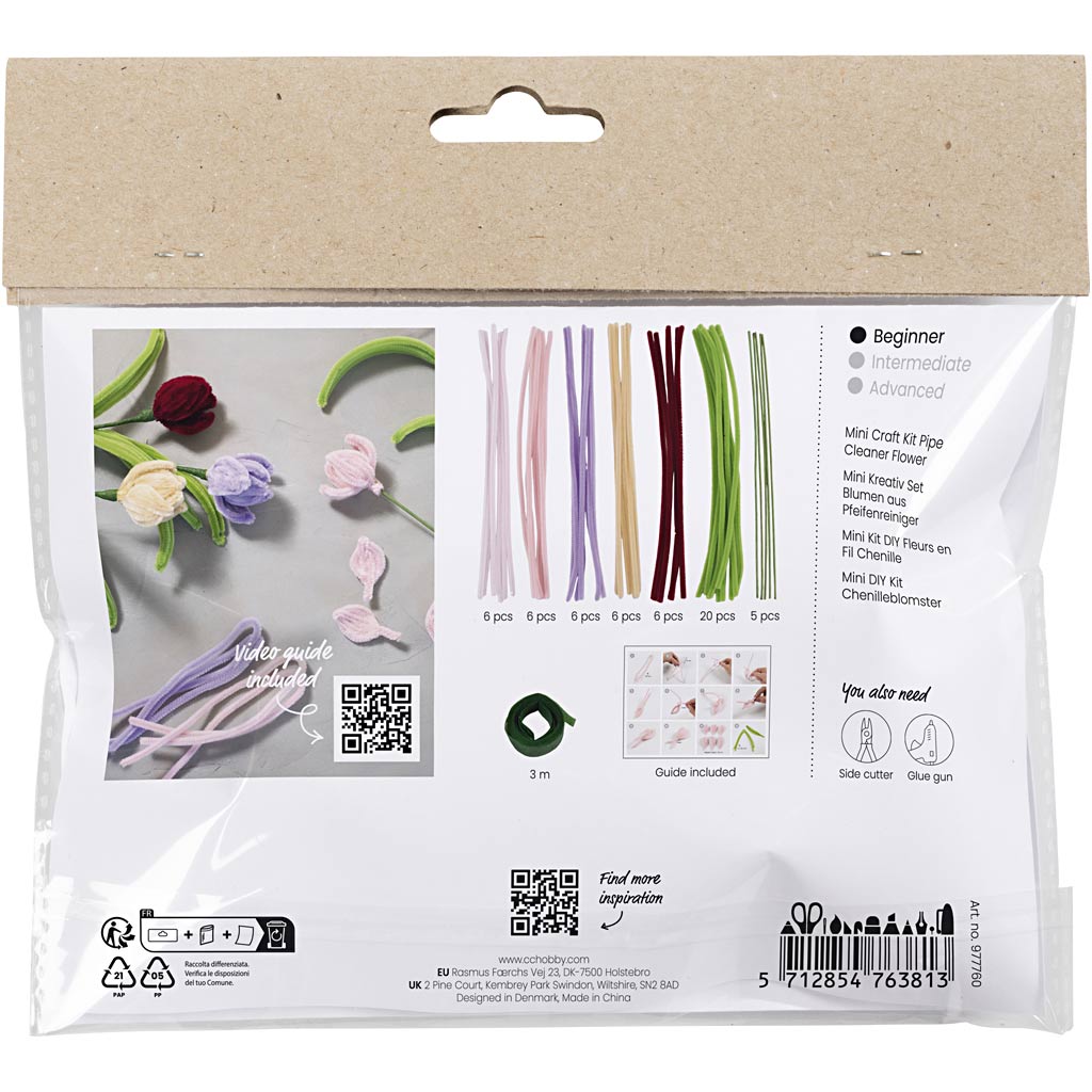 Creativ Company - Creativ Company Https://www.cchobby.nl/mini-hobbyset-bloemen-van-chenilledraad-tulpen-diverse-kleuren-1-doos