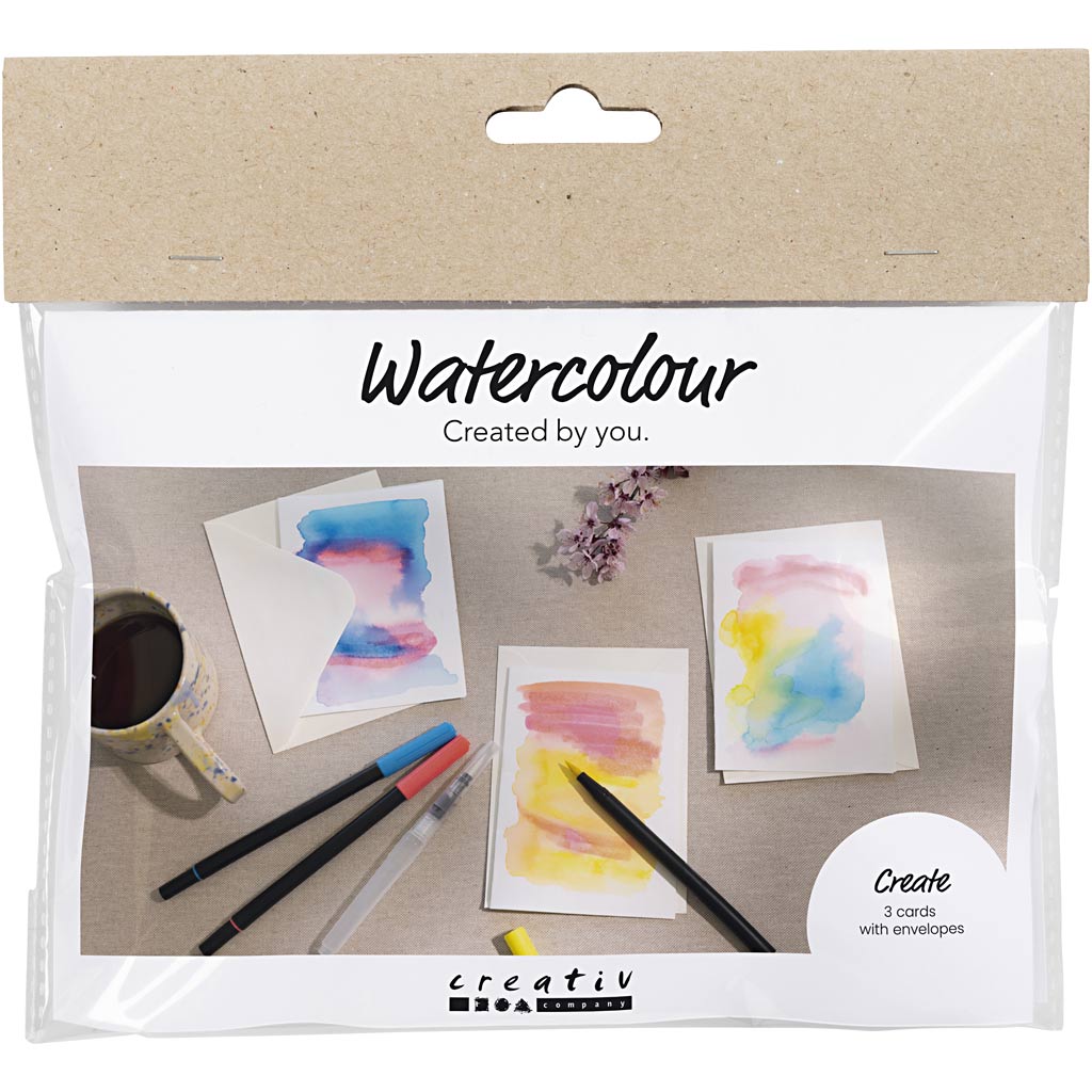 Creativ company mini hobbyset aquarel kaarten en enveloppen