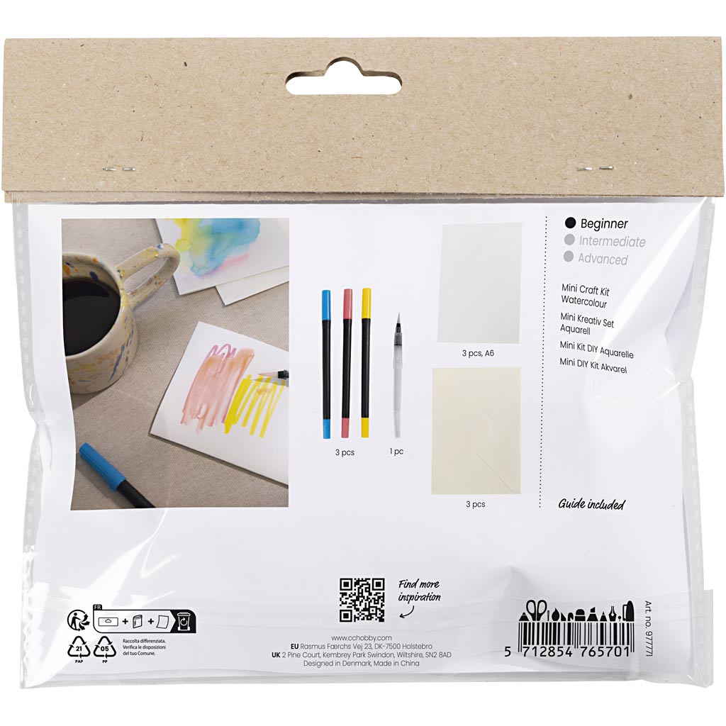 Creativ company mini hobbyset aquarel kaarten en enveloppen
