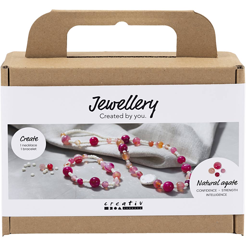Creativ company mini hobbyset sieraden halsketting en armband roze
