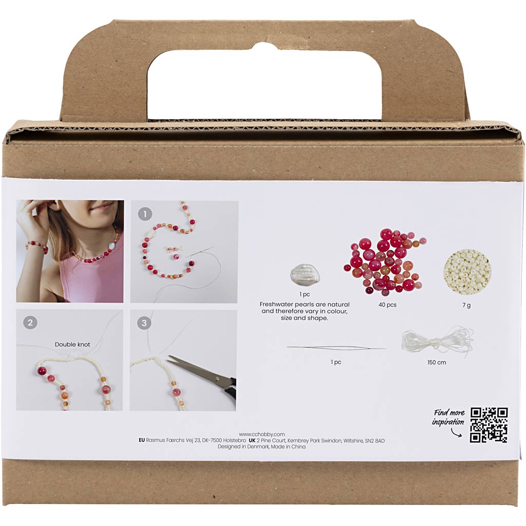 Creativ company mini hobbyset sieraden halsketting en armband roze
