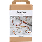 Creativ company hobbyset sieraden beige burnt orange wit parelmoer