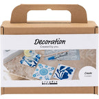 Creativ company mini hobbyset decoratie porseleinen onderzetters blauw