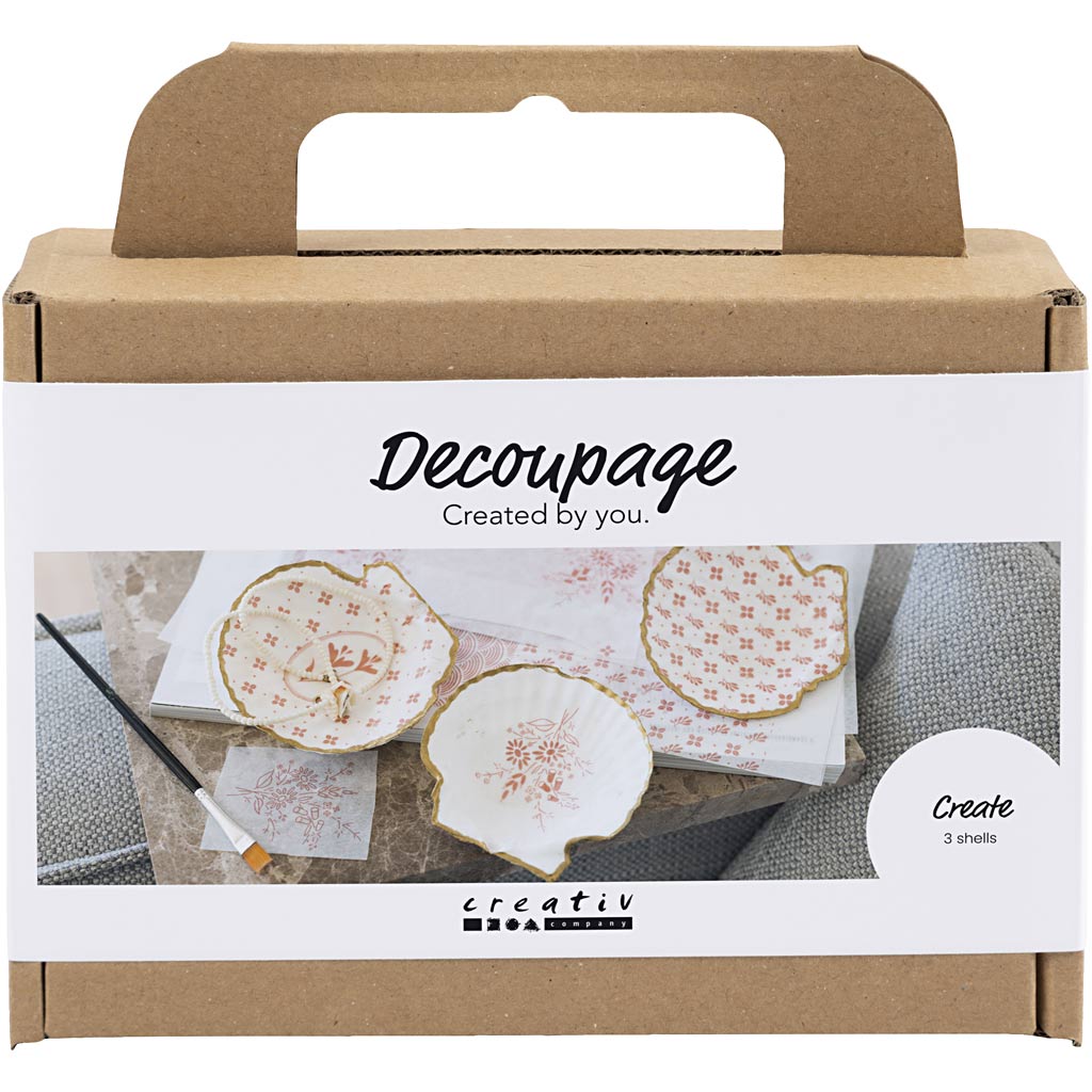 Creativ company mini hobbyset decoupage mosselschelpen lichtroze