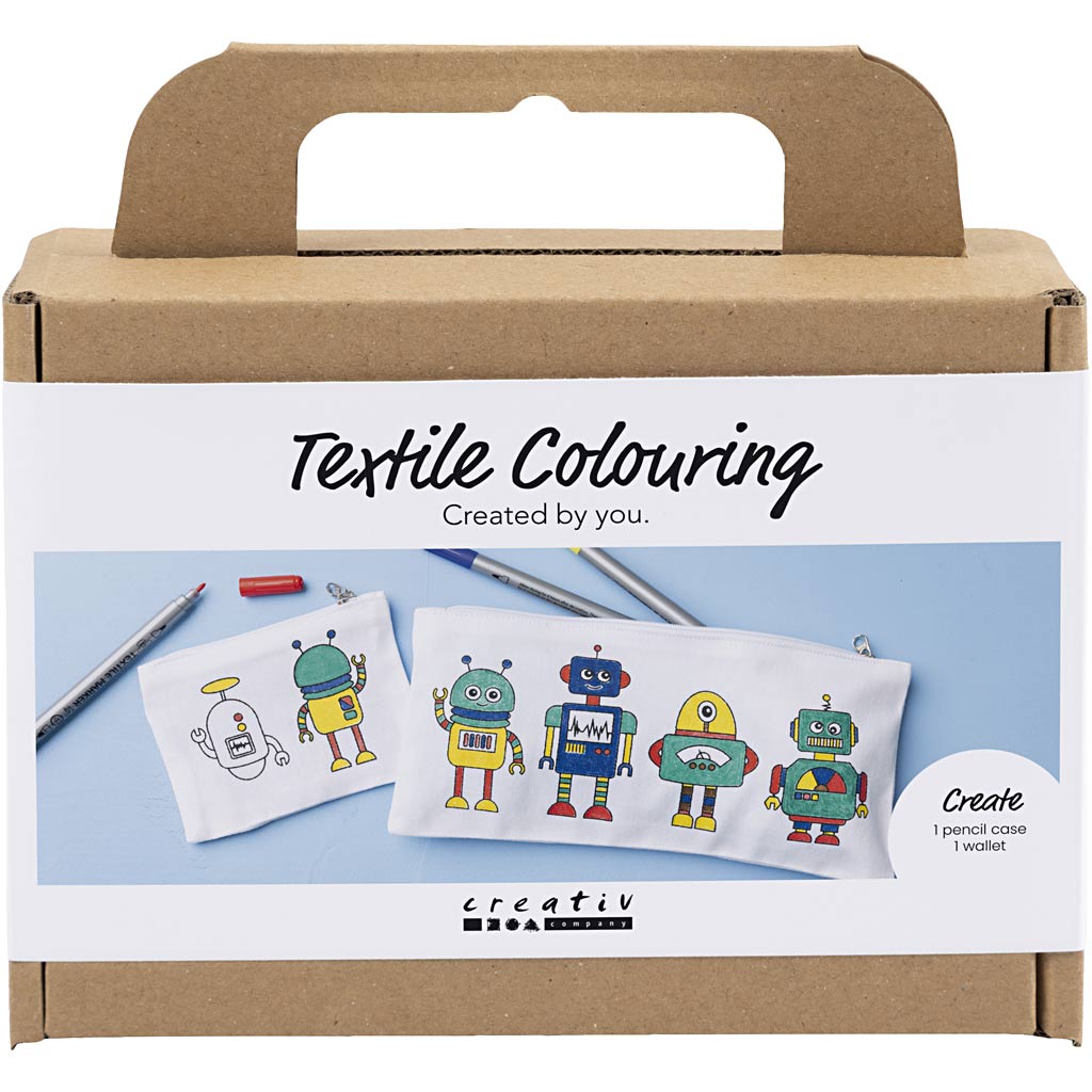 Creativ company mini hobbyset textiel decoreren robot primair kleuren