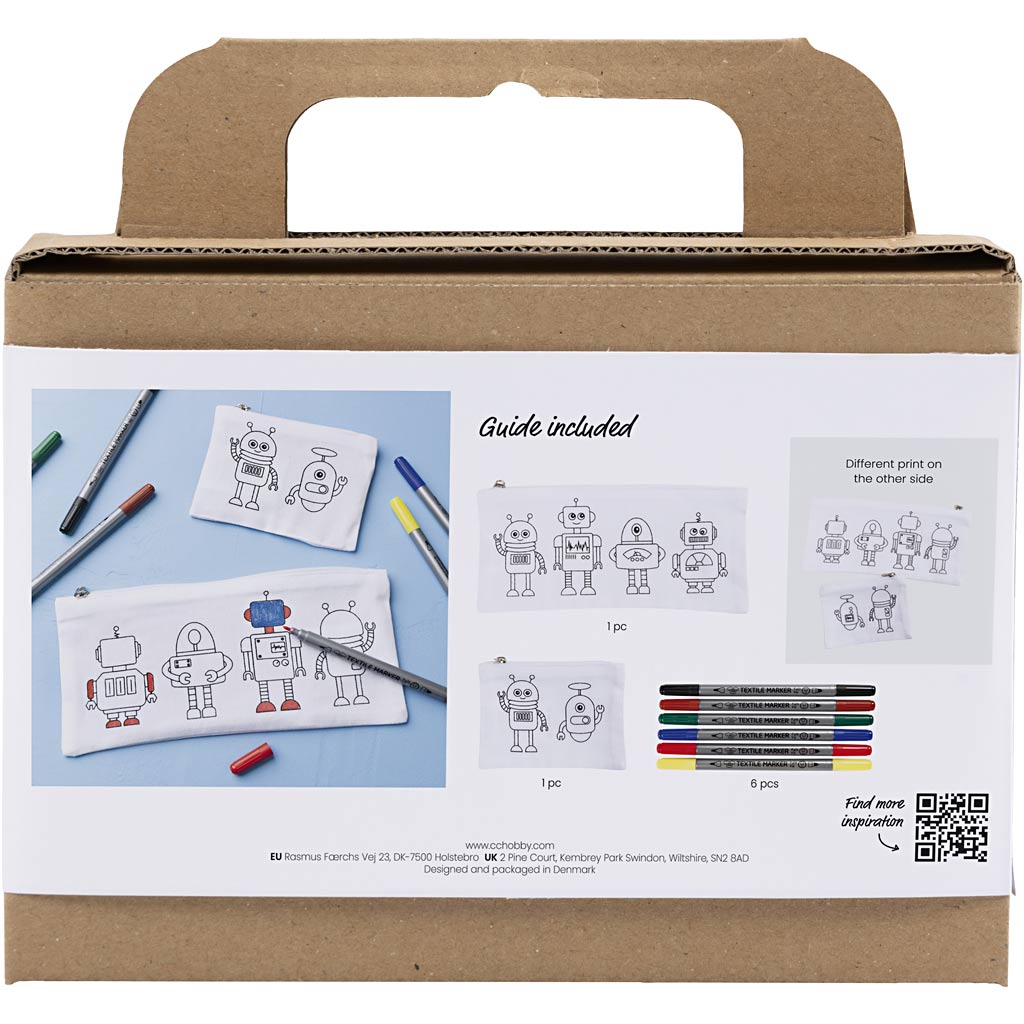Creativ company mini hobbyset textiel decoreren robot primair kleuren