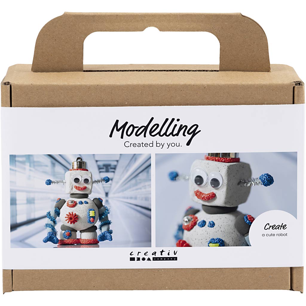 Creativ Company - Creativ Company Https://www.cchobby.nl/mini-hobbyset-boetseren-robot-blauw-grijs-rood-1-doos
