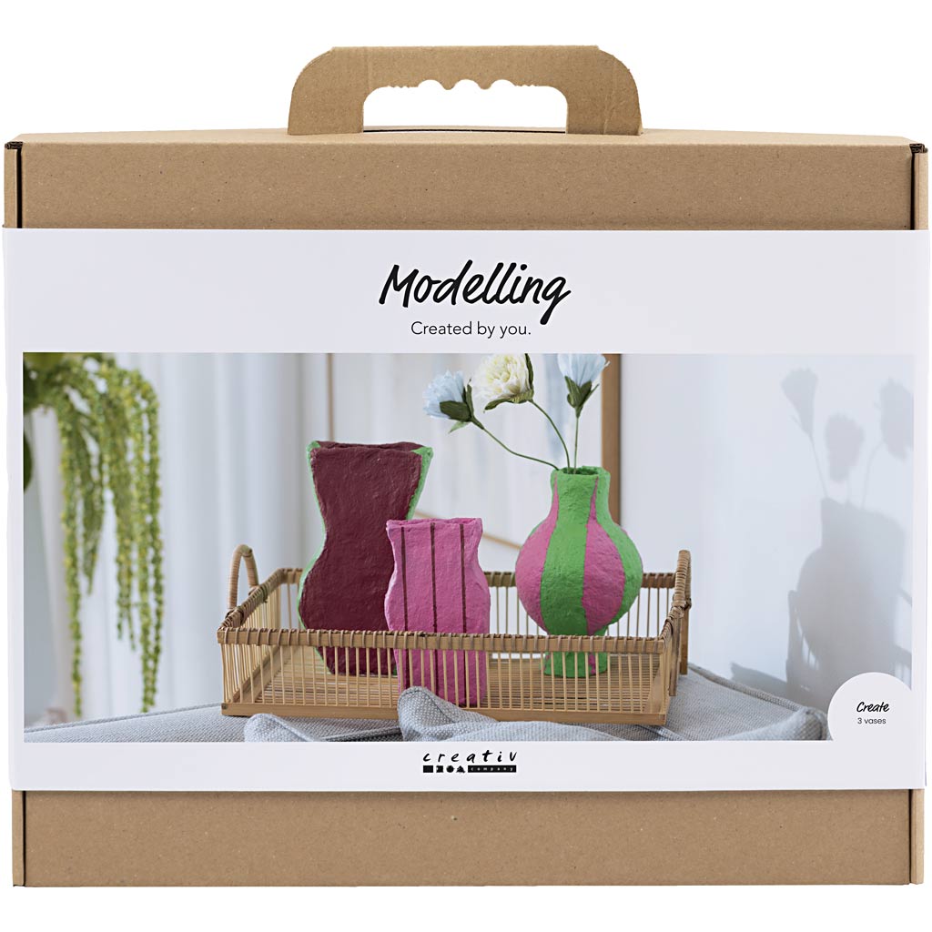 Creativ company http: www.cchobby.nl maxi-hobbyset-boetseren-vazen-van-papier-mache-diverse-kleuren-1-doos