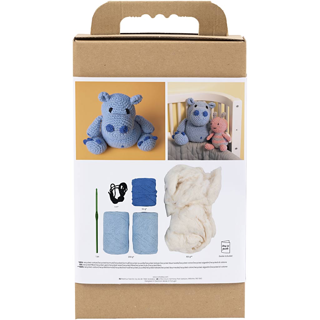 Creativ company http: www.cchobby.nl hobbyset-amigurumi-nijlpaard-blauw-lichtblauw-1-doos