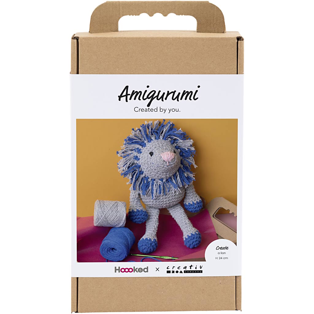 Creativ company http: www.cchobby.nl hobbyset-amigurumi-leeuw-marineblauw-lichtgrijs-1-doos