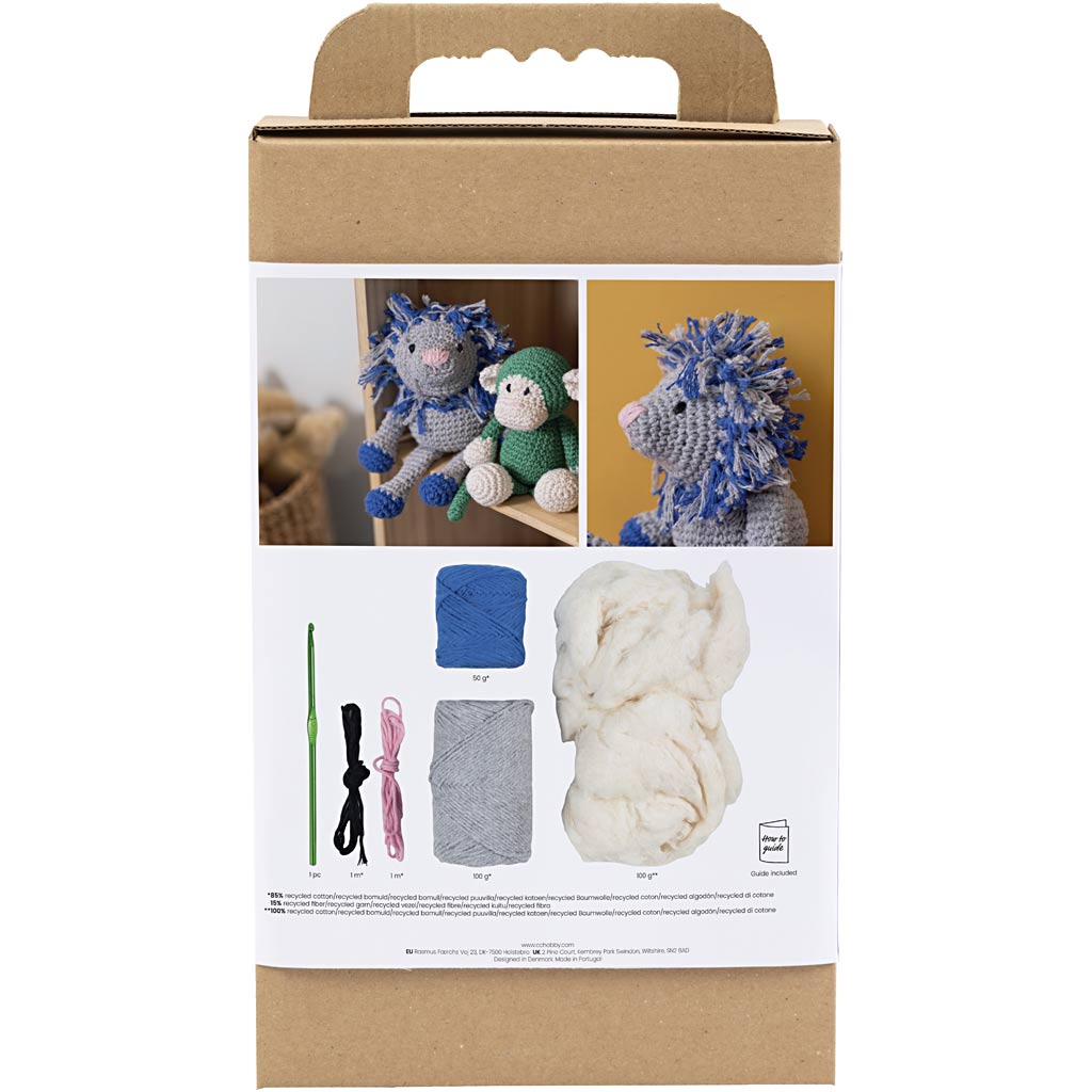 Creativ company http: www.cchobby.nl hobbyset-amigurumi-leeuw-marineblauw-lichtgrijs-1-doos