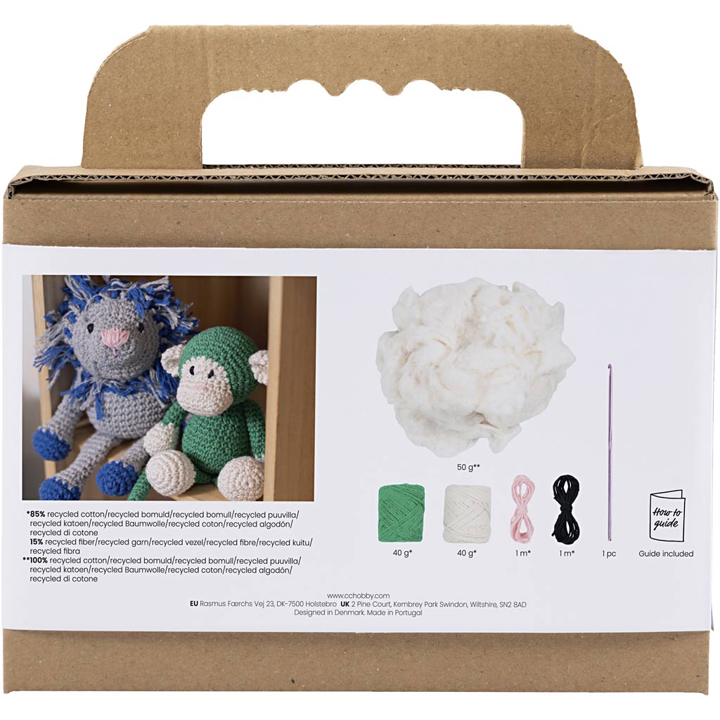 Creativ company http: www.cchobby.nl hobbyset-amigurumi-aap-groen-off-white-1-doos