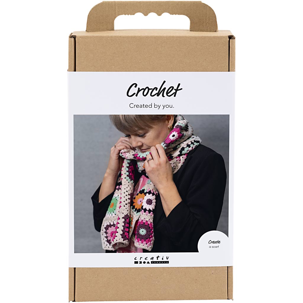 Creativ company http: www.cchobby.nl hobbyset-haken-sjaal-creme-warme-kleuren-1-doos