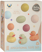 Badspeelgoed set met sensorische badballen badeendjes pastel