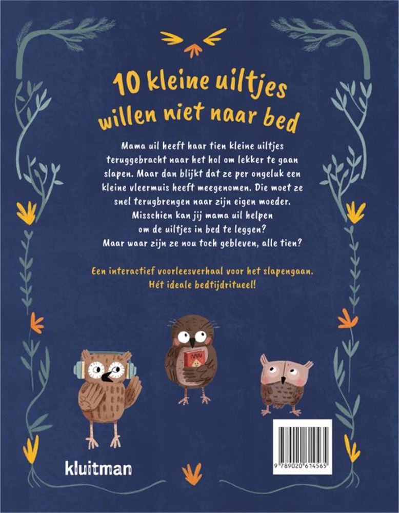Uitgeverij kluitman 10 kleine uiltjes willen niet naar bed
