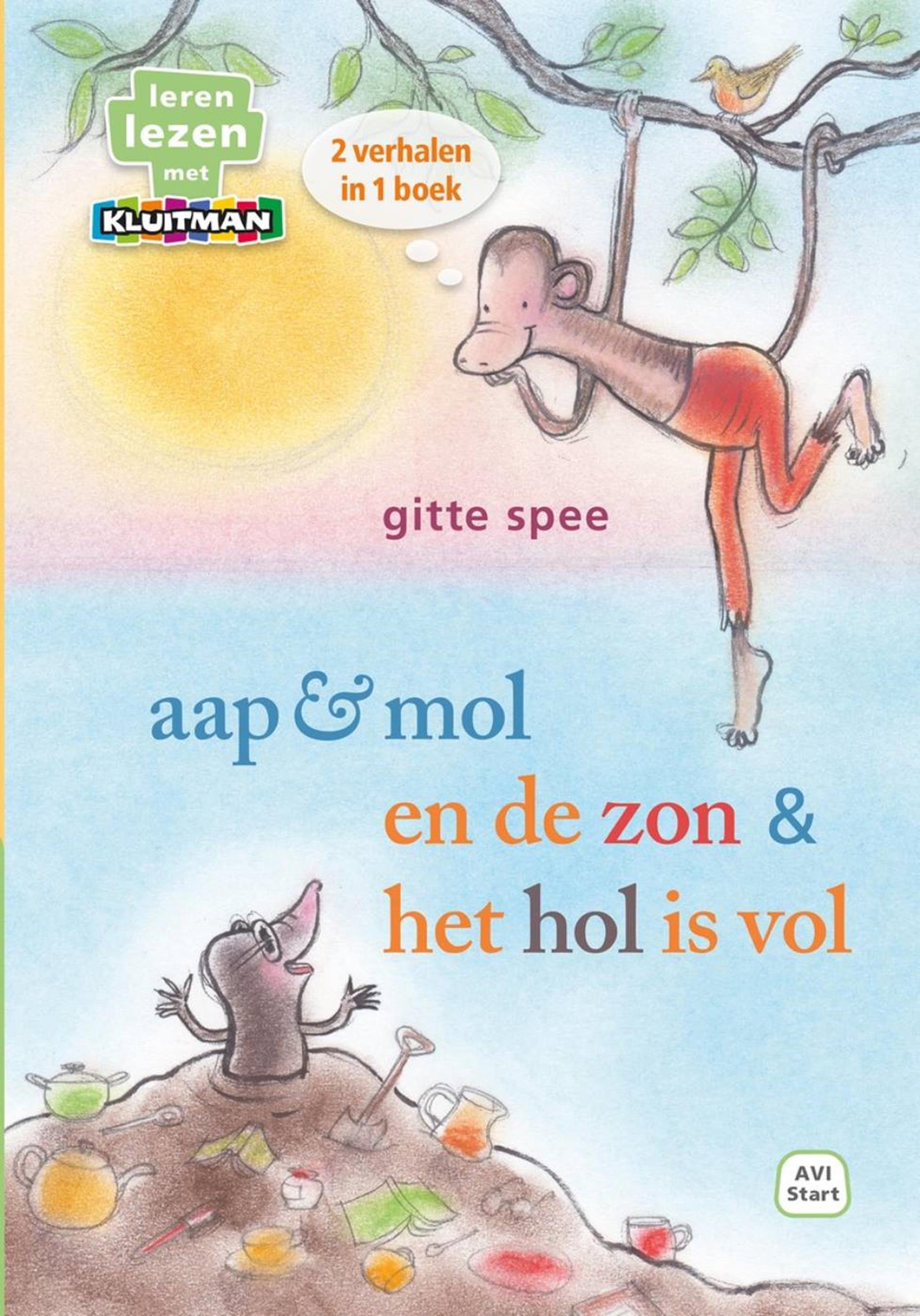 Kluitman - Kluitman aap & mol en de zon & het hol is vol 2 verhalen in 1 boek (avi start)