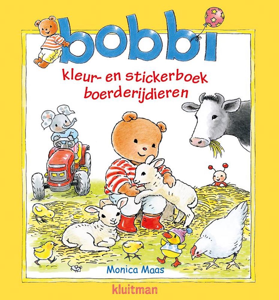 Uitgeverij kluitman bobbi kleur-en stickerboek. boerderij 2+