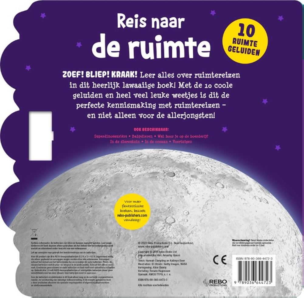 Rebo Publishers - Rebo Publishers Geluidenboek: reis naar de ruimte. 3+