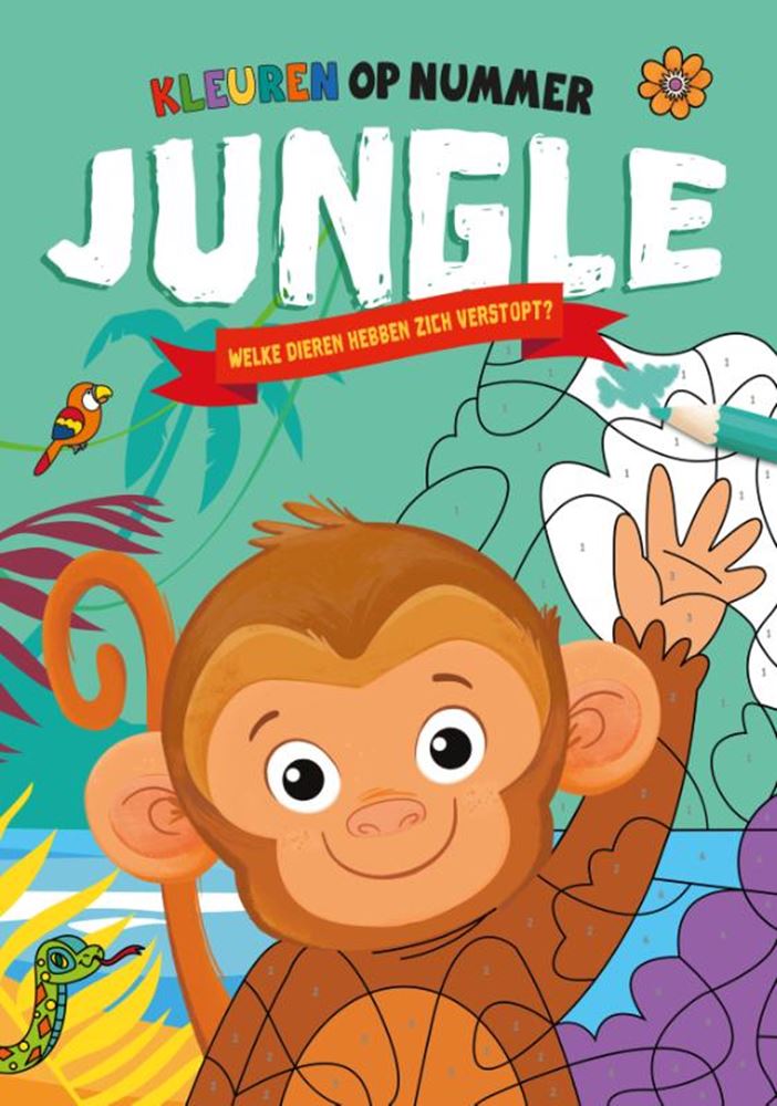 Rebo Publishers - Rebo Publishers Jungle - kleuren op nummer 4+