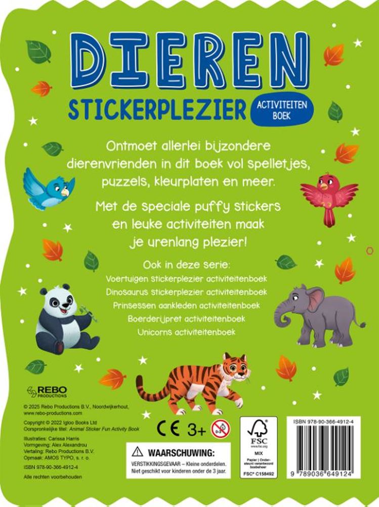 Rebo Publishers - Rebo Publishers Dieren – stickerplezier activiteitenboek