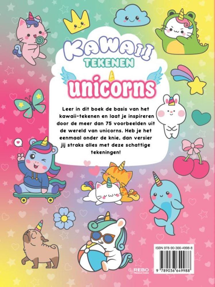 Rebo Publishers - Rebo Publishers Kawaii tekenen unicorns & friends 4+