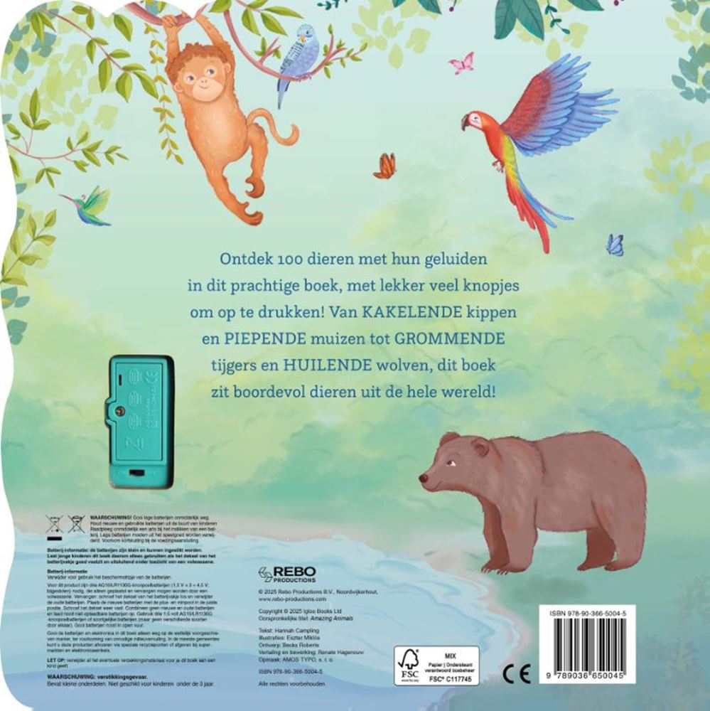 Rebo Publishers - Rebo Publishers Geluidenatlas dieren - 100-geluidenboek