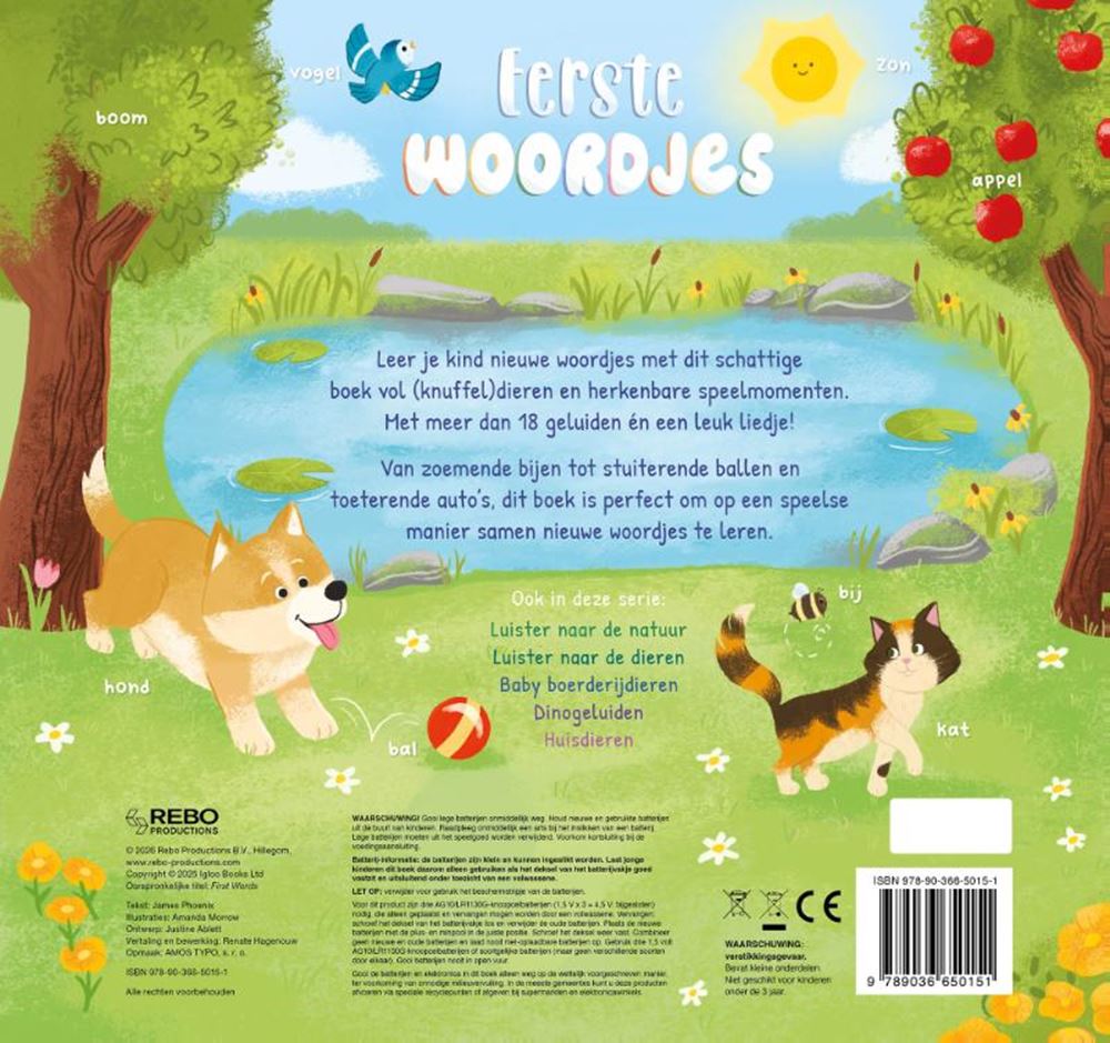 Rebo Publishers - Rebo Publishers Eerste woordjes - 18-geluidenboek 1+