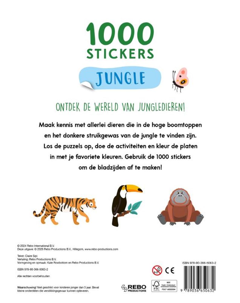 Rebo Publishers - Rebo Publishers Jungle - 1000 stickers 4+